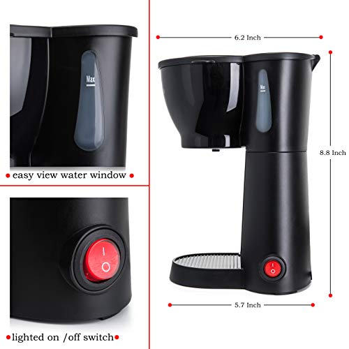 Black Mini Compact Drip Coffee Maker (10.5oz) R983
