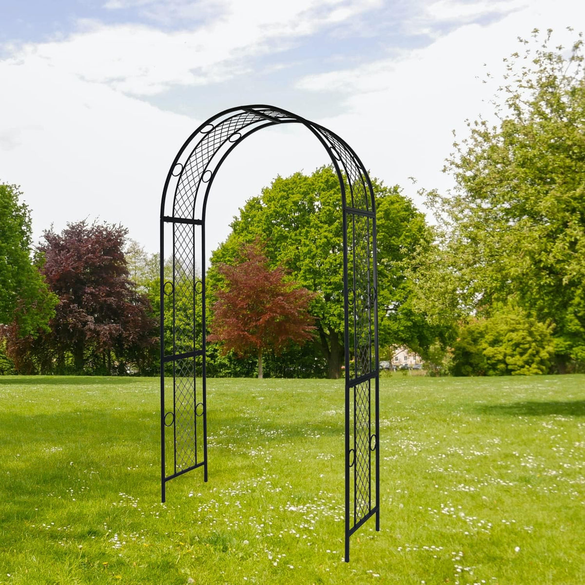 Black 47'' Wx87.5'' H Metal Garden Arch K77327