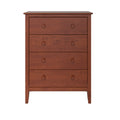 Solid Wood Four Drawer Chest of Dressers Pecan W3300