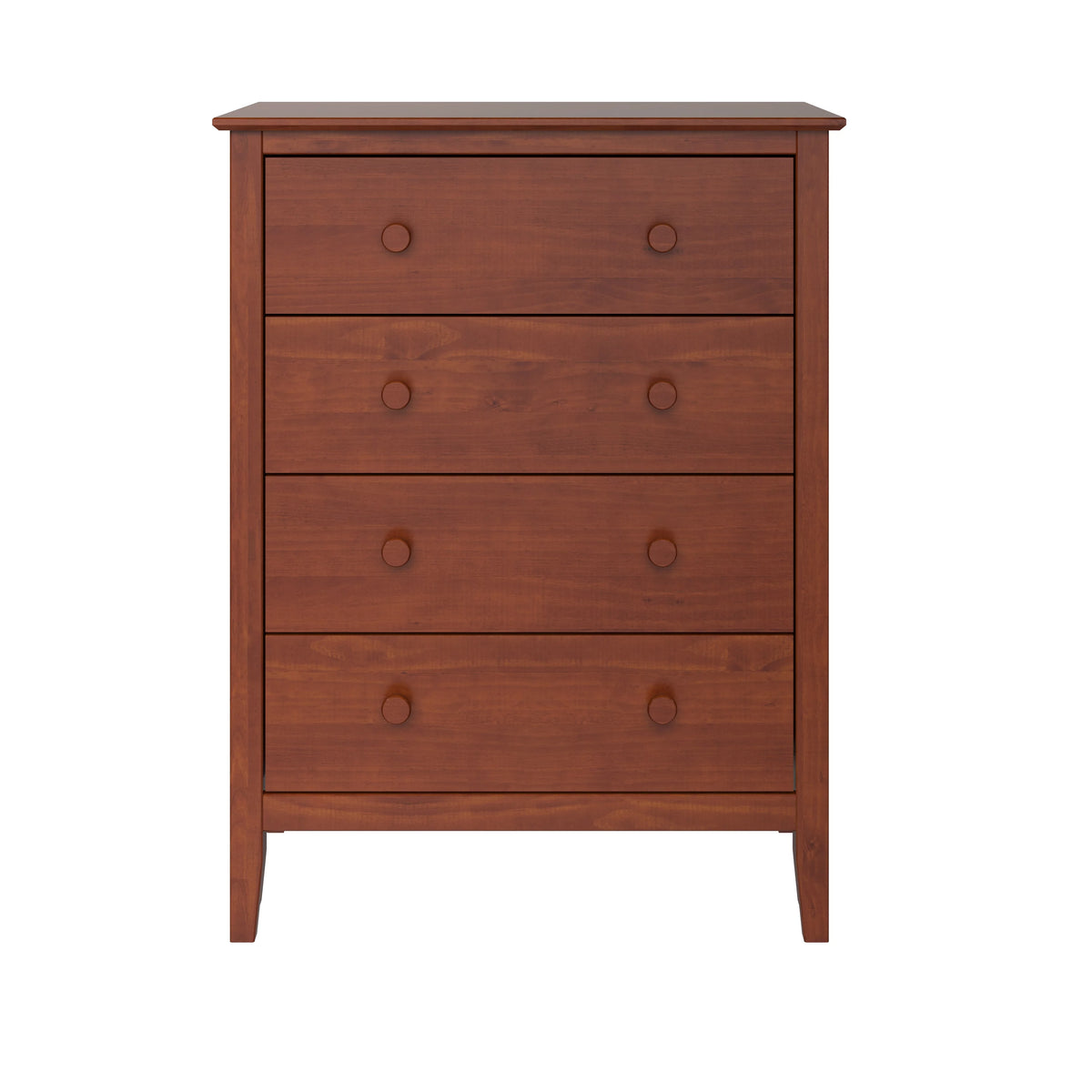 Solid Wood Four Drawer Chest of Dressers Pecan W3300