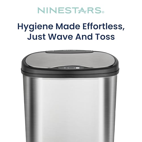 Stainless Steel Motion Sensor Trash Can, 50liters, Silver Y7346