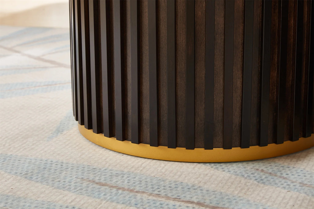 Round Coffee Table with Storage, Black M372