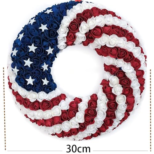 Patriotic Wreath with Red White Blue X4679