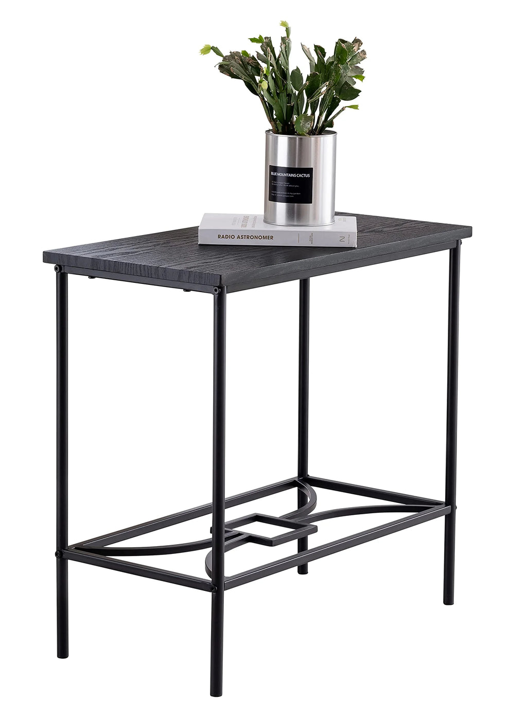 Black Metal & Wood Side Table M472