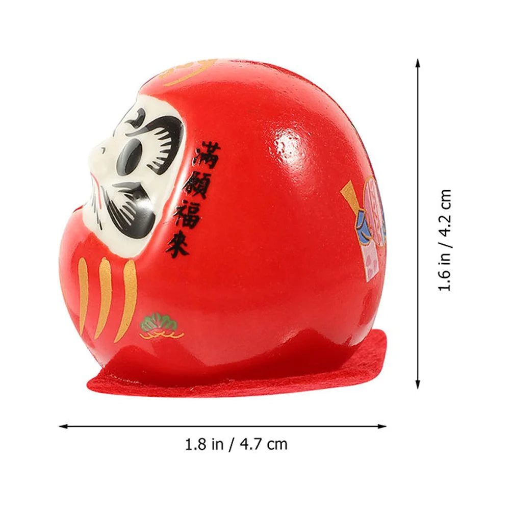2pcs Porcelain Mini Daruma Fortune Dolls W3744