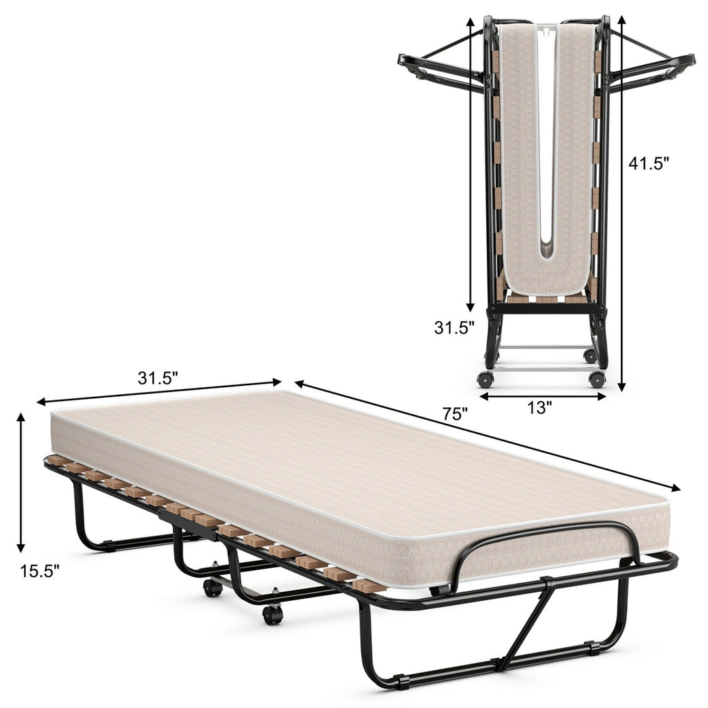 Folding Bed with Memory Foam Mattress B9271