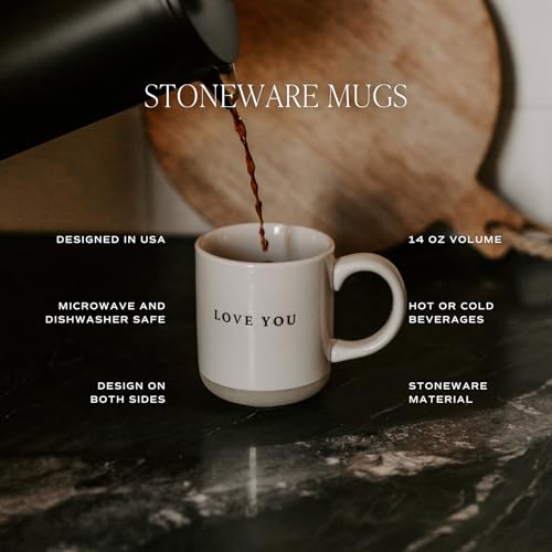 White 14oz Stoneware Christmas Coffee Mug B96544