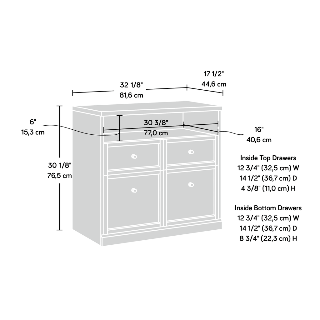4 Drawer White Storage Cabinet W89625