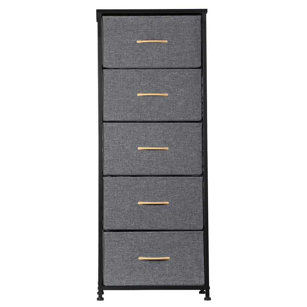 Black Metal Frame 5 Drawer Dresser Storage Tower U6059