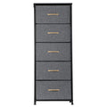 Black Metal Frame 5 Drawer Dresser Storage Tower U6059