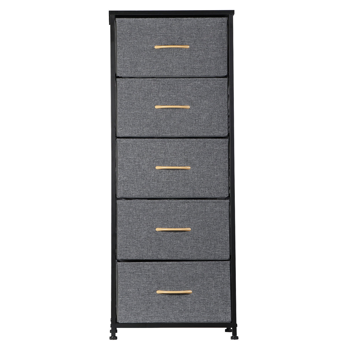 Black Metal Frame 5 Drawer Dresser Storage Tower U6059