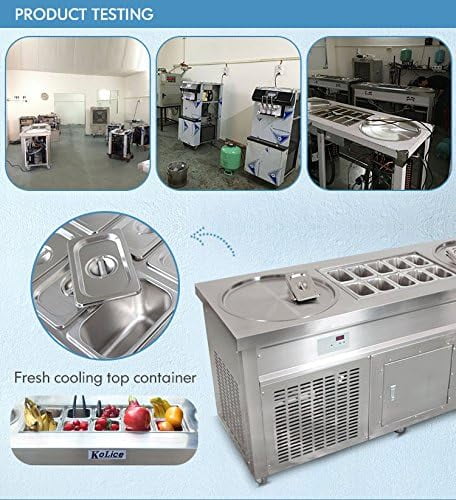 22" Double Round Pans Fried Ice Cream Machine with 10 Refrigerated Tanks J43544