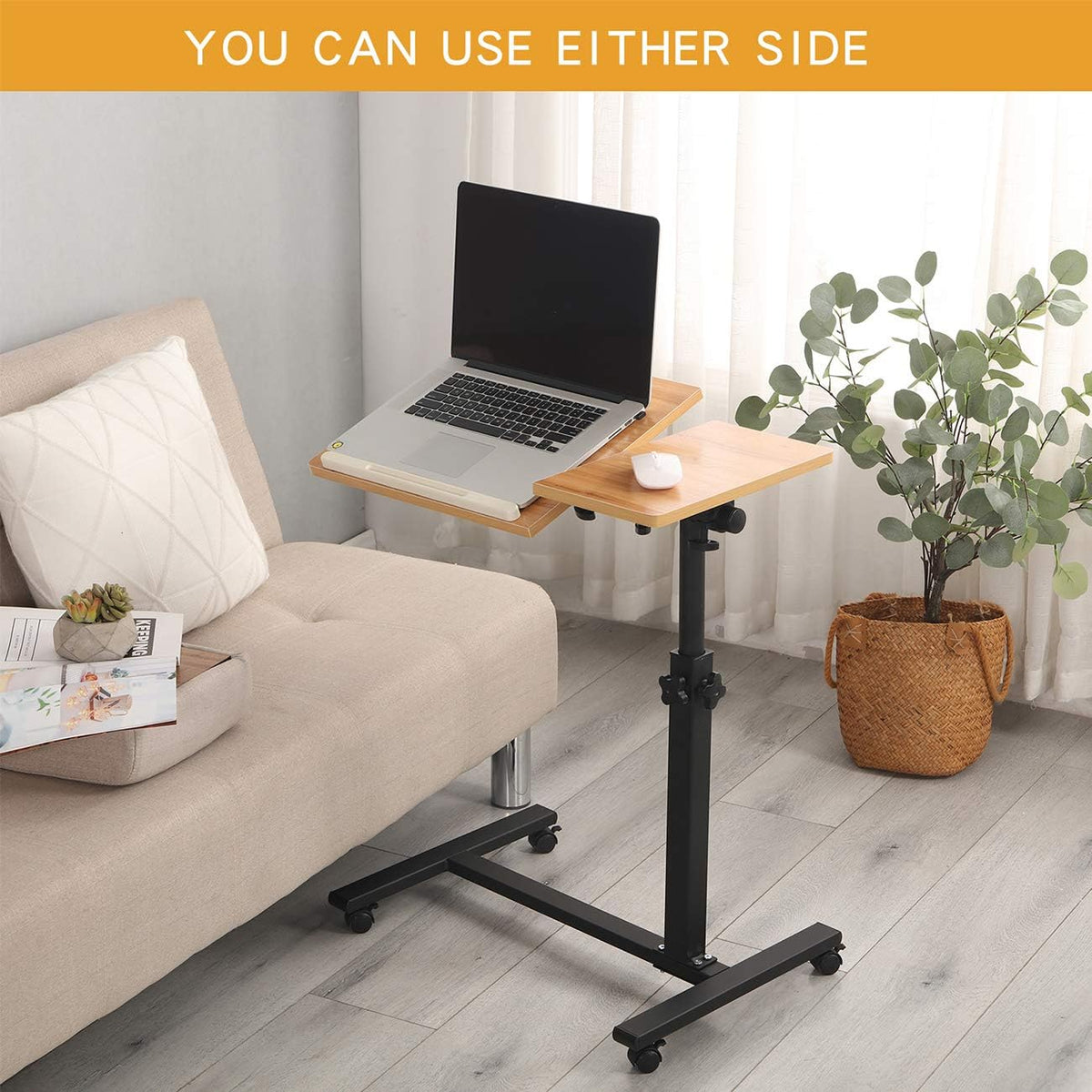Rolling Laptop Table with Wheels I848538