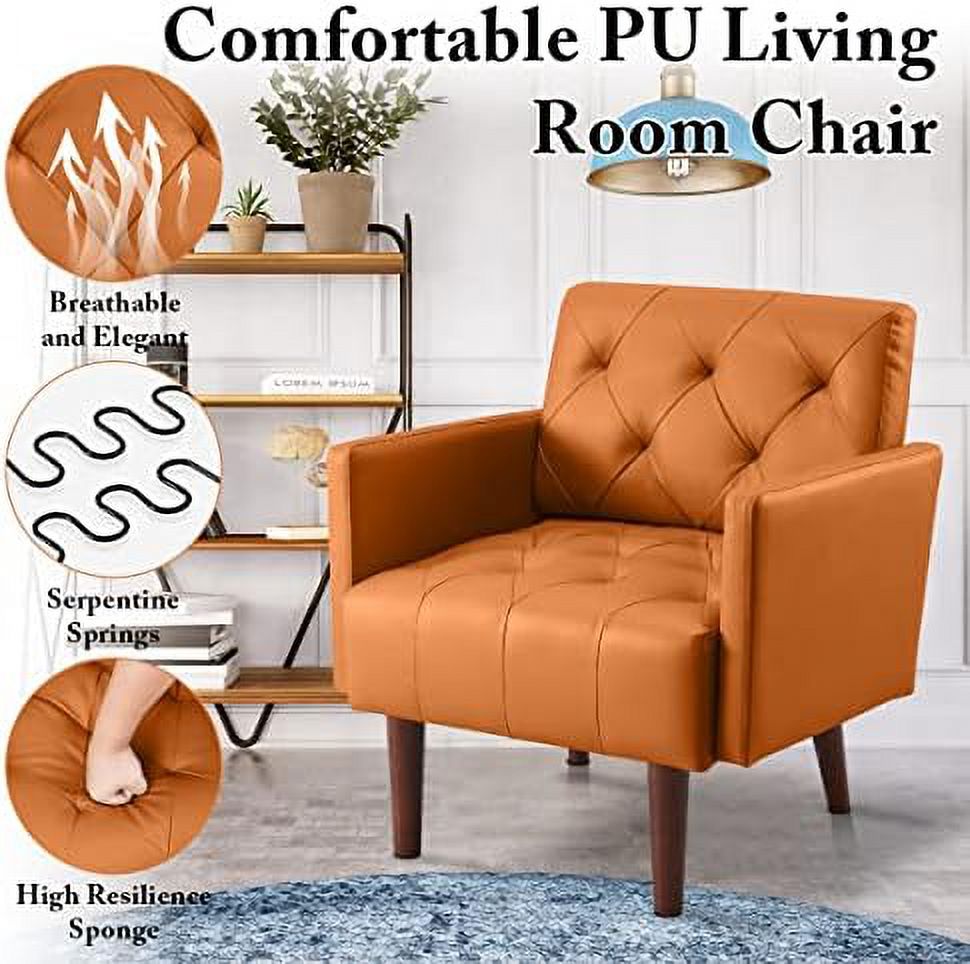 Faux Leather Tufted Accent Chair L769