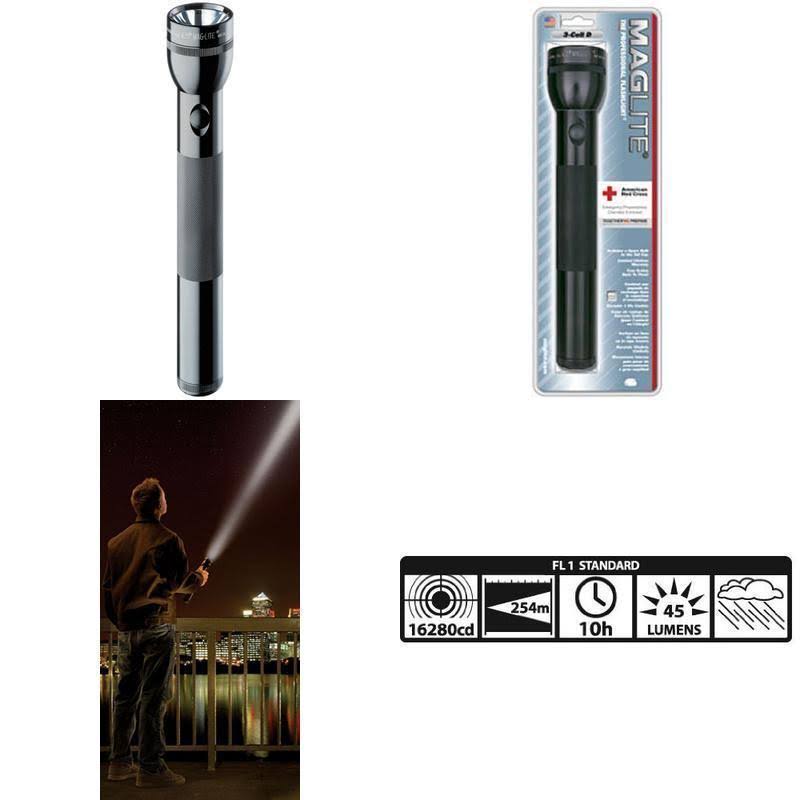 Heavy-Duty Incandescent 3-Cell D Flashlight Black N404798