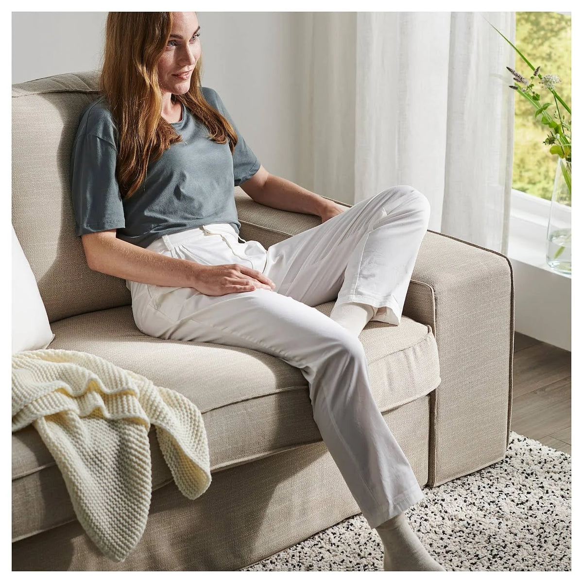 Beige Sofa with Chaise D21784