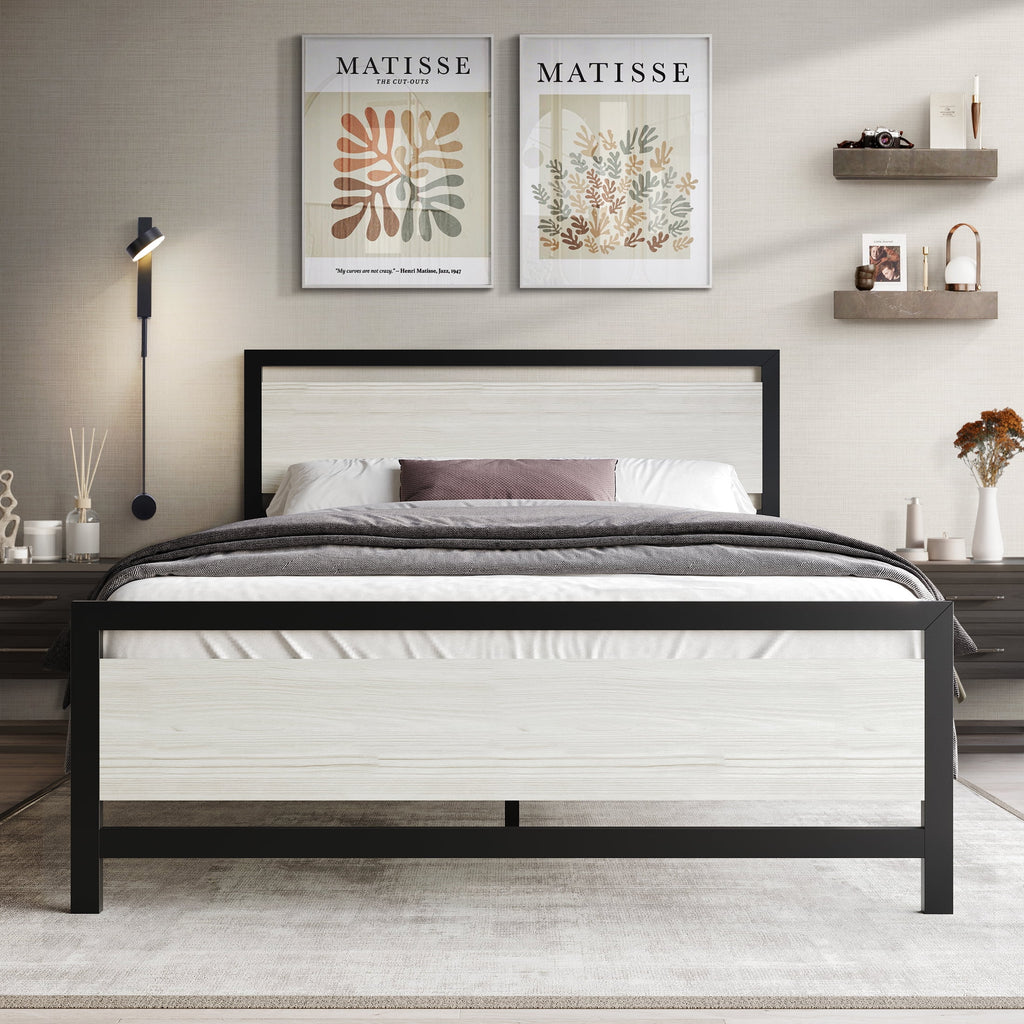 Twin Metal Platform Bed Light Grey I539