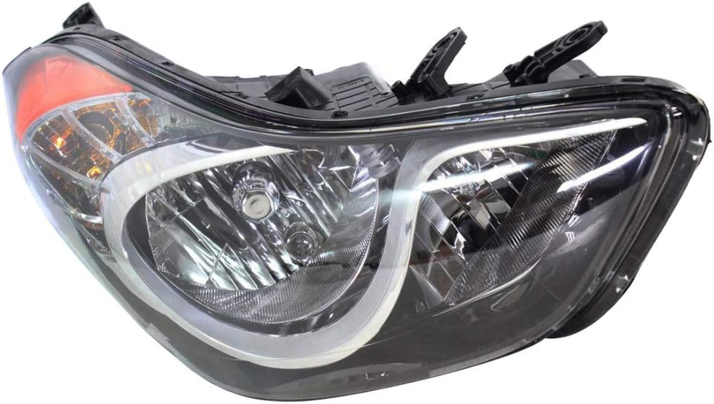 Headlight Assembly Passenger Side with Bulbs Black Housing Z11400