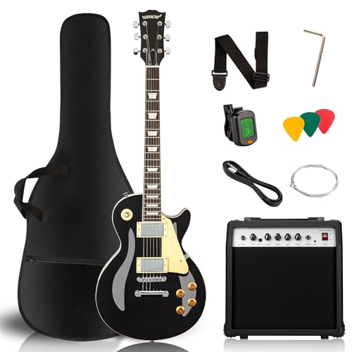 Electric Guitar Beginner Kit with 20W Amp, Solid Body, Mahogany Wood N1280