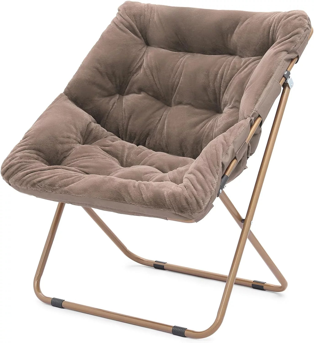Oversized Foldable Beige Saucer Chair W17051