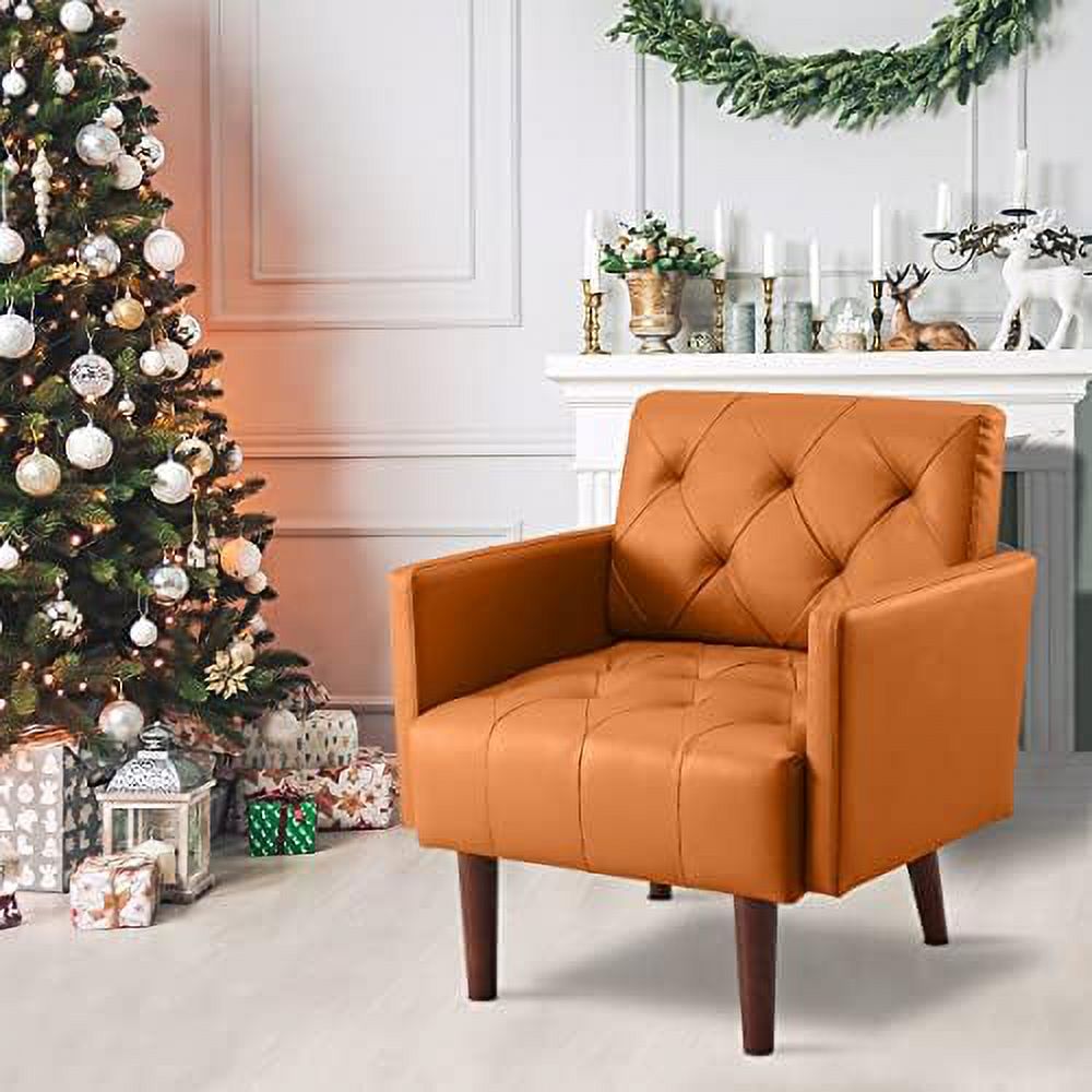 Faux Leather Tufted Accent Chair L769