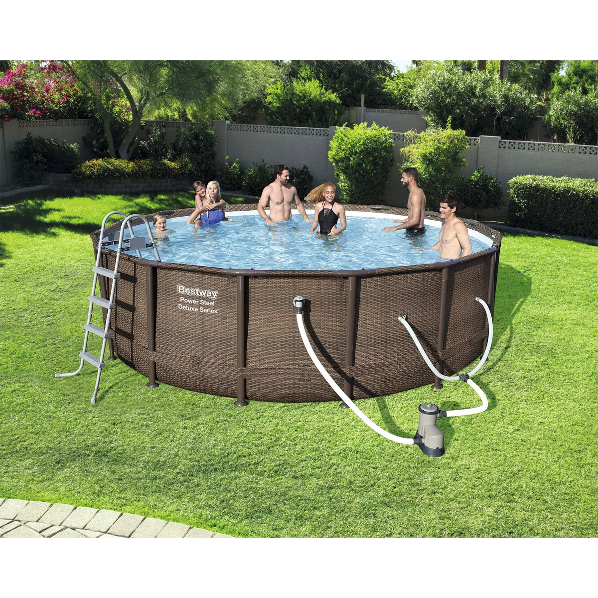 14' x 42 Round Above Ground Swimming Pool Set Y9130
