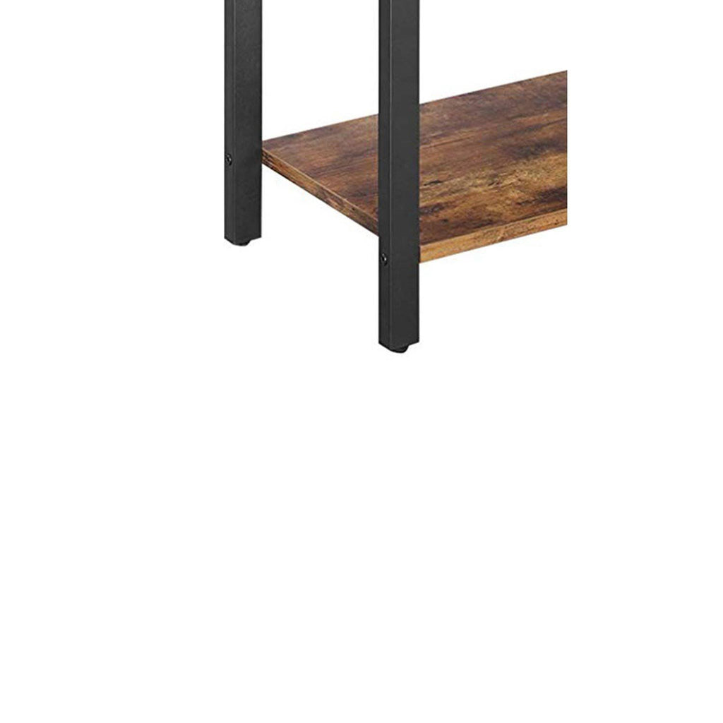 Rustic Brown and Black 4 Tier Wood and Metal Bookcase V655878