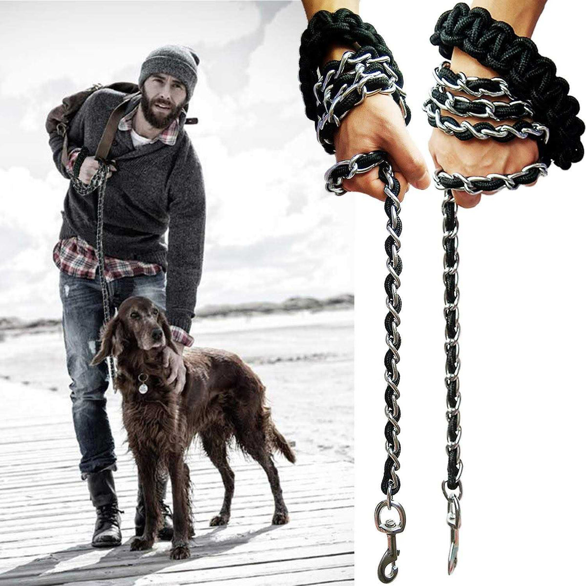 Metal Dog Leash with Collar A19438