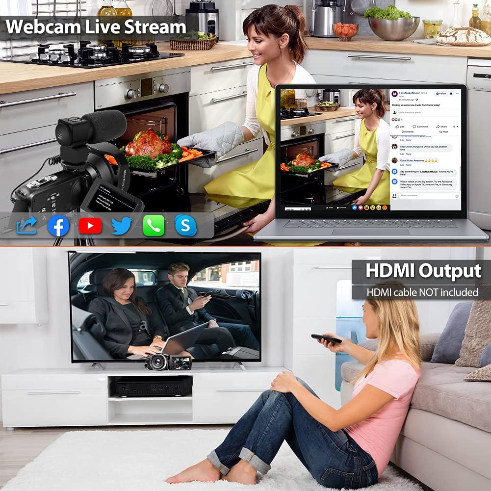 4K 48MP WiFi Camcorder with Touch Screen IR Night Vision F1710