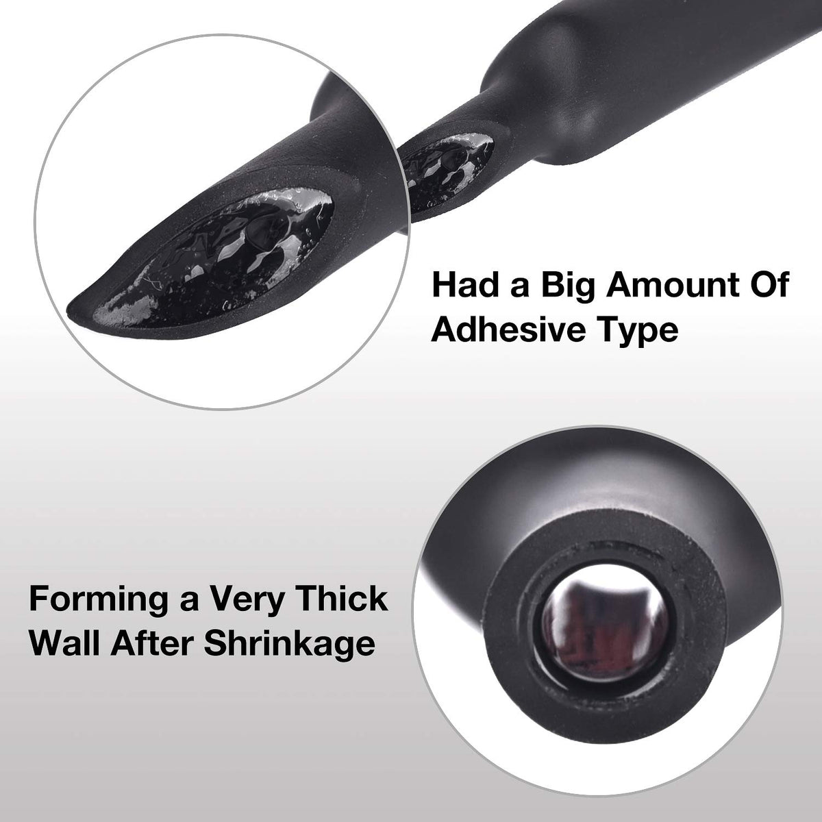 3/4 Inch 3:1 Waterproof Heat Shrink Tubing Black Pack of 2 R76014