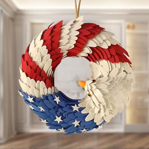 Patriotic Wreath with Red White Blue X4679
