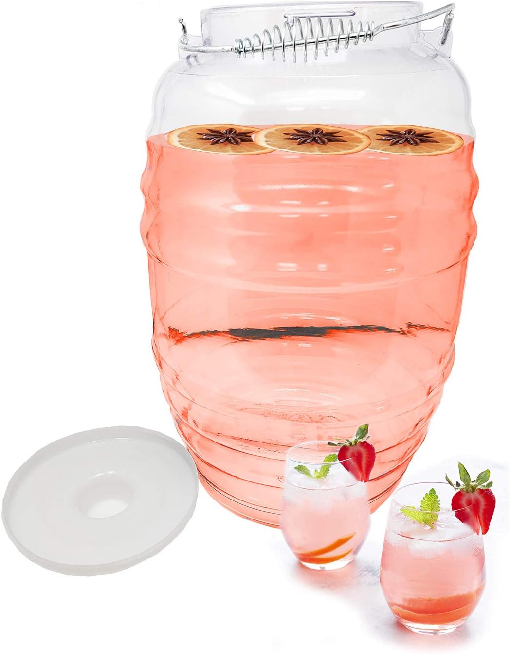 5-Gallon 20L Clear BPA Free Food Grade Plastic Water Jug with Lid & 16oz Ladle O404