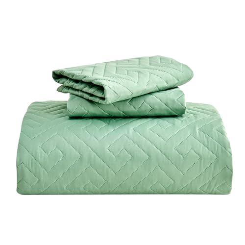 Oversized King Blue Reversible Lightweight Quilted Coverlet Set 1 Quilt 2 Pillow Shams K741