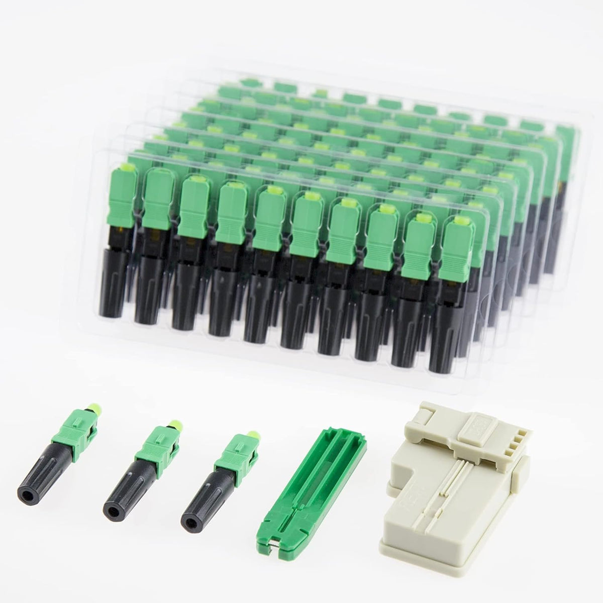 SC APC Fiber Optic Quick Connector 100pcs T206329