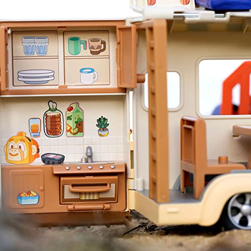 Bluey Caravan Playset with 2.5-3 inch Figures, Camper Van, 2 Figures, 5 Accessories, 1 Sticker W6327