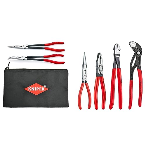 2 Piece Extra Long Needle Nose Pliers Set With Keeper Pouch Z5522