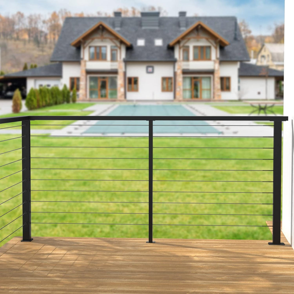 2 Pack 36x2x2 304 Stainless Steel Black Cable Railing Post G76160