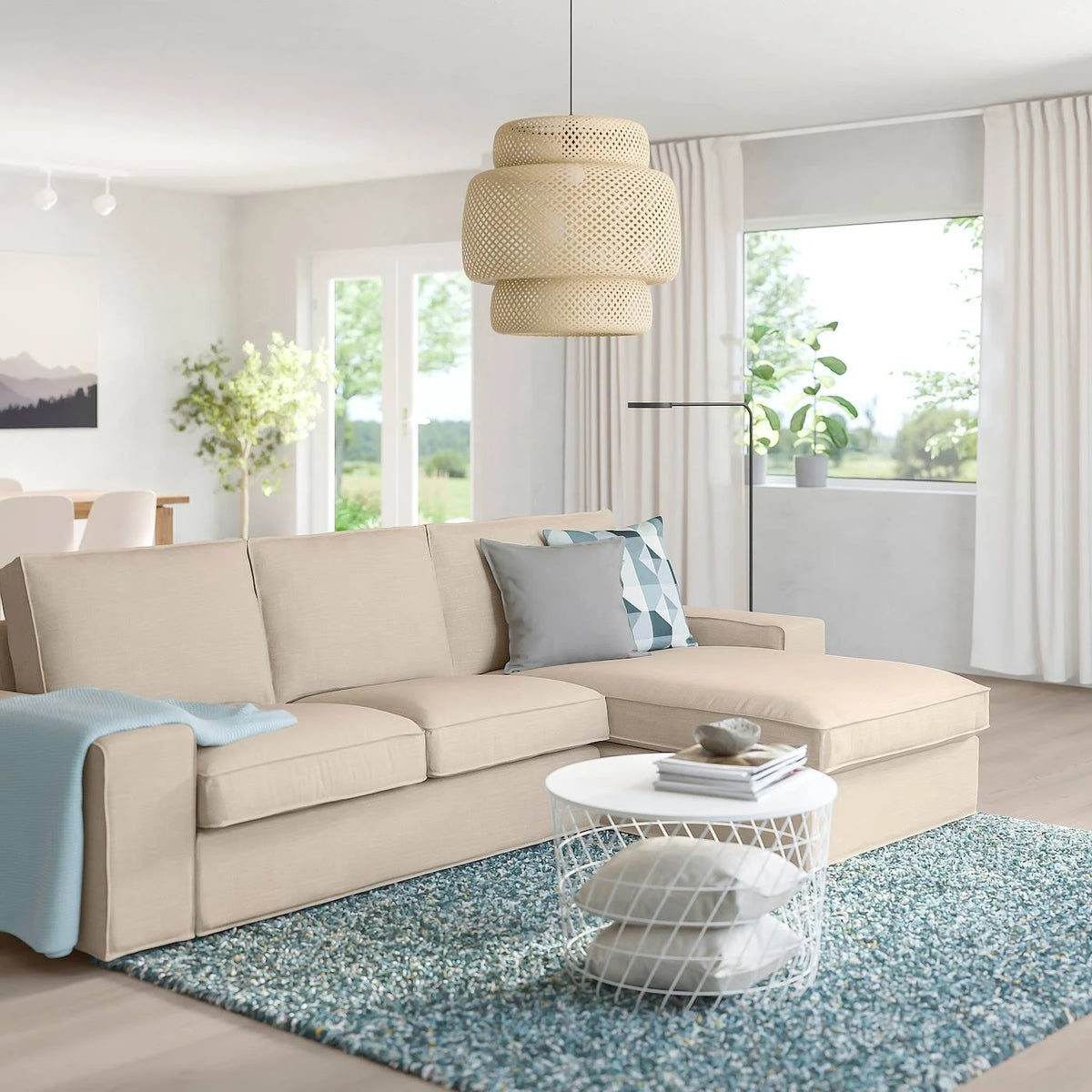Beige Sofa with Chaise D21784