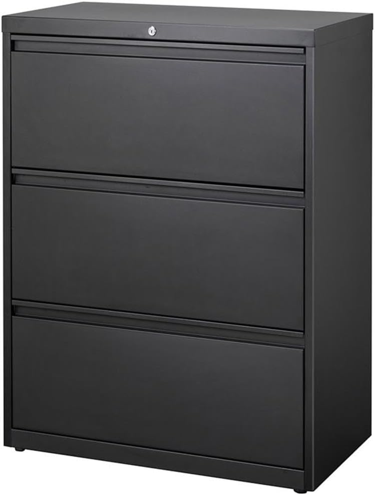 Black Metal 3 Drawer Lateral File Cabinet U478418