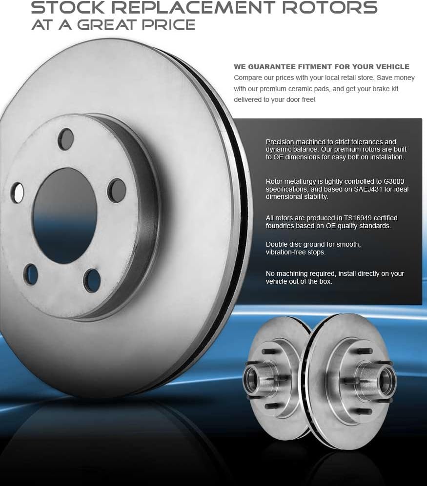 300mm Front + 302mm Rear 5 Lug Rotors + Ceramic Pads + Hardware + Sensors Z3388