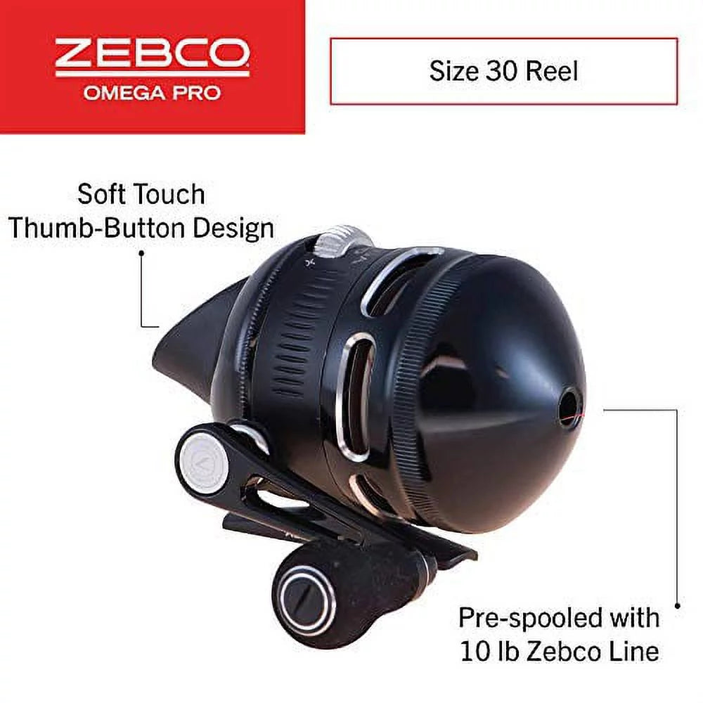 Black Size 20 Spincast Fishing Reel with Aluminum Front Cover X2216