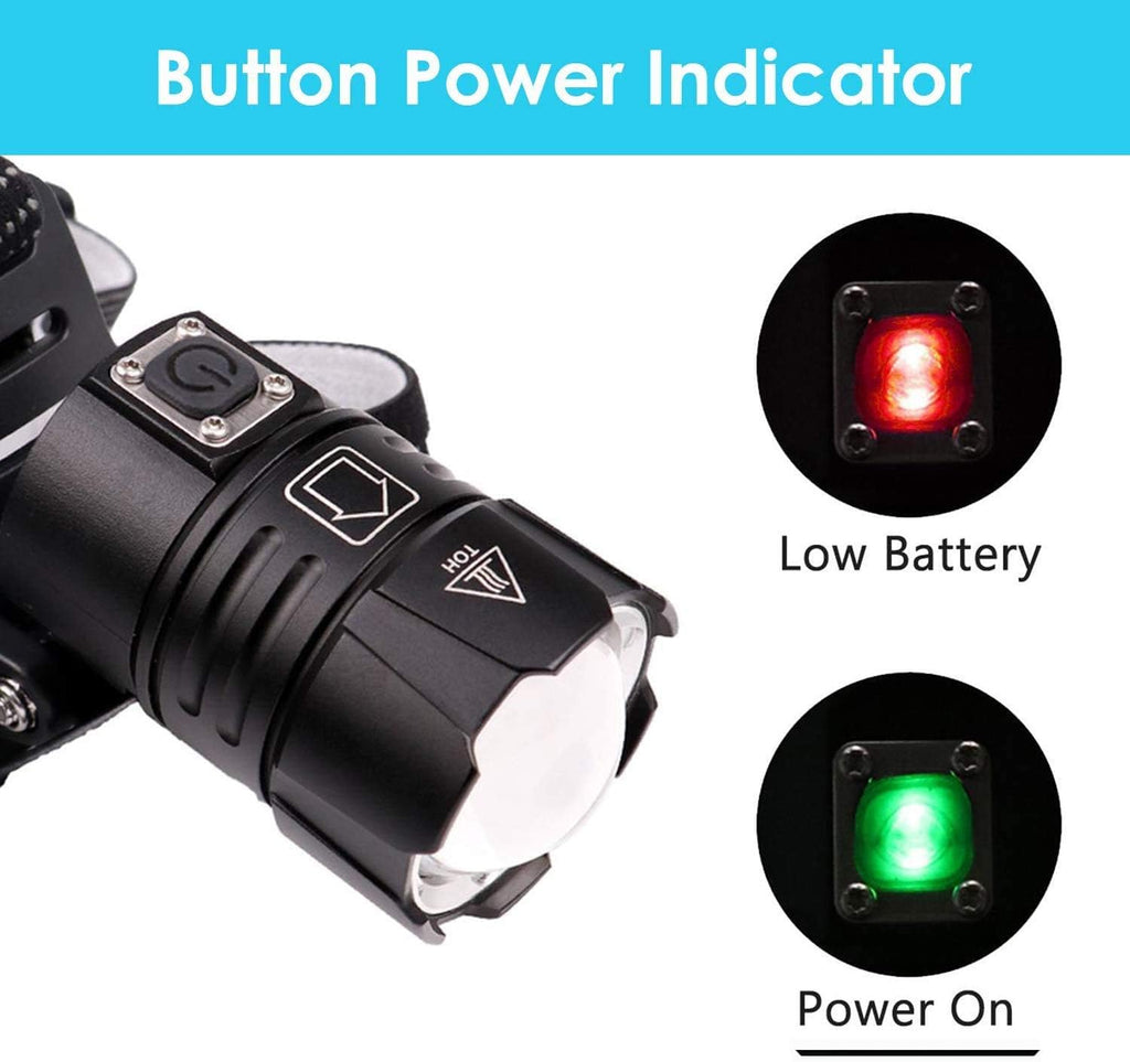 Rechargeable 10000 Lumens Zoomable Waterproof Headlamp V612