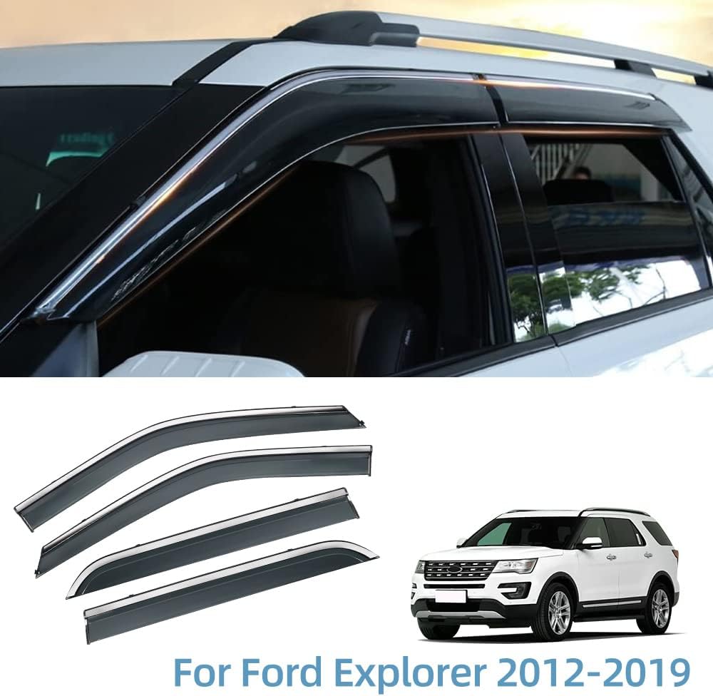 Polycarbonate Window Deflector Shield Sun Smoke Gray Pack of 2 K18150