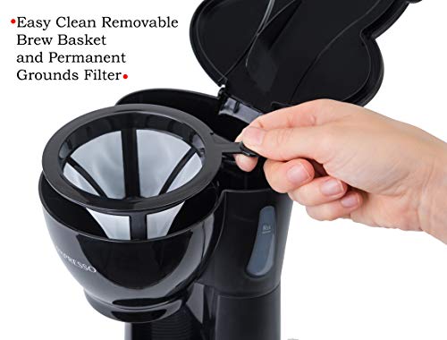 Black Mini Compact Drip Coffee Maker (10.5oz) R983