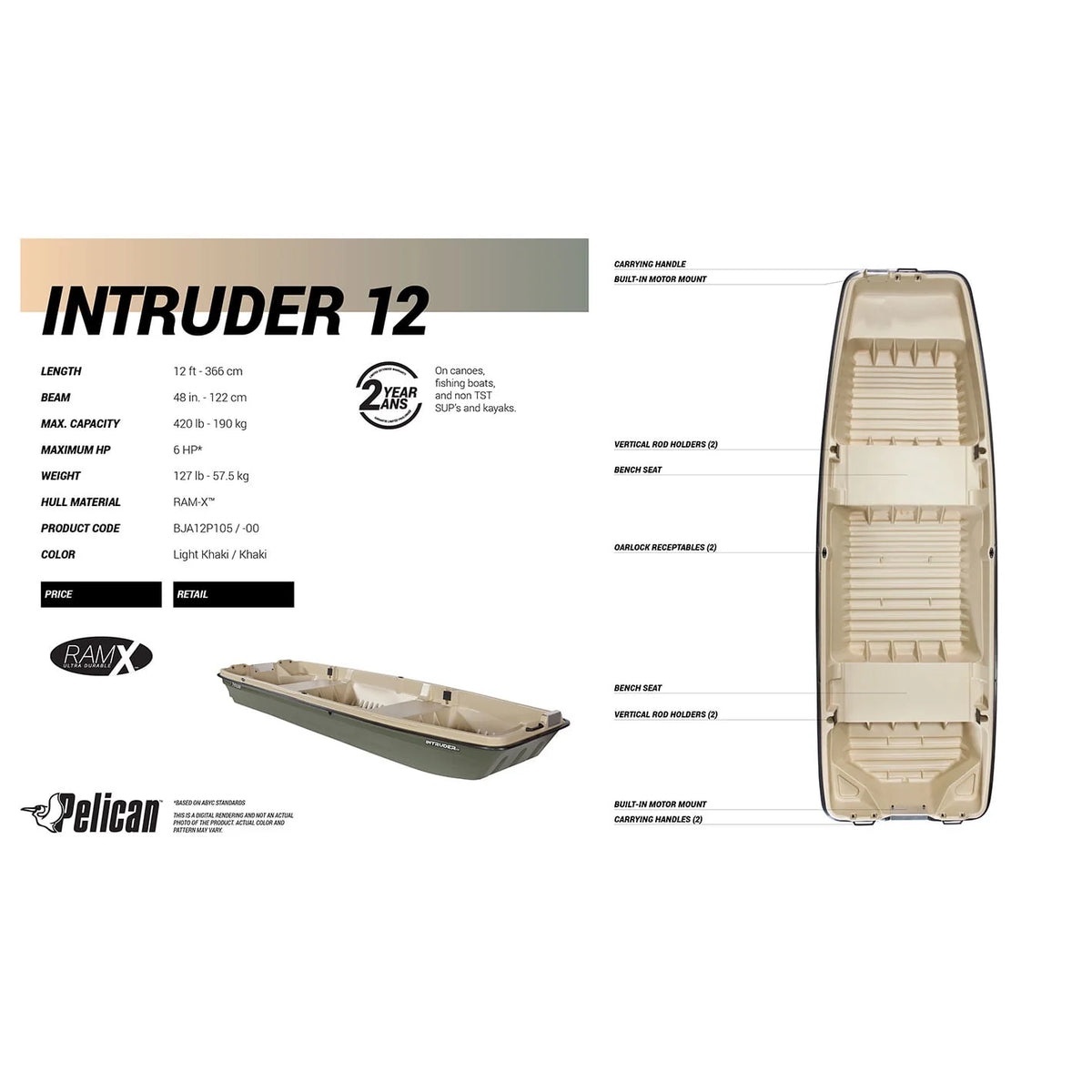Intruder 12 fishing boat J9360