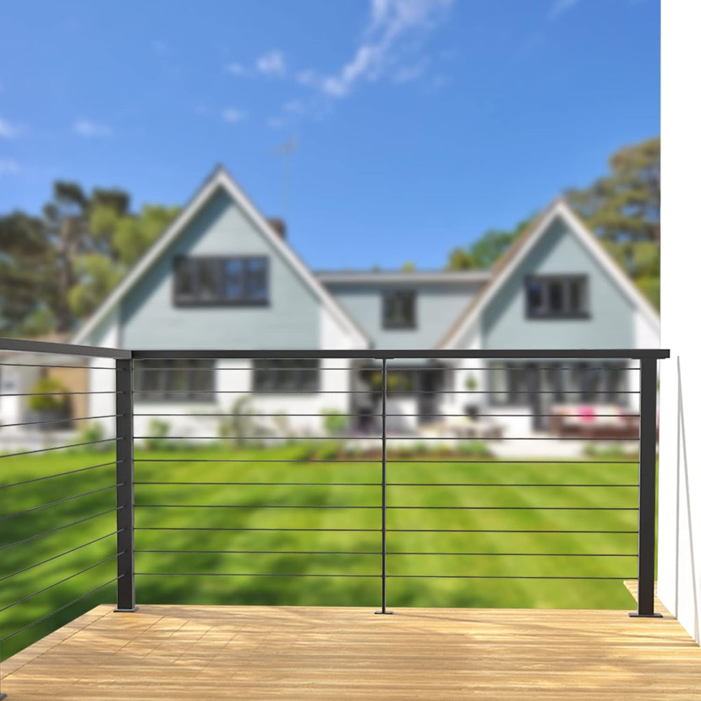 2 Pack 36x2x2 304 Stainless Steel Black Cable Railing Post G76160