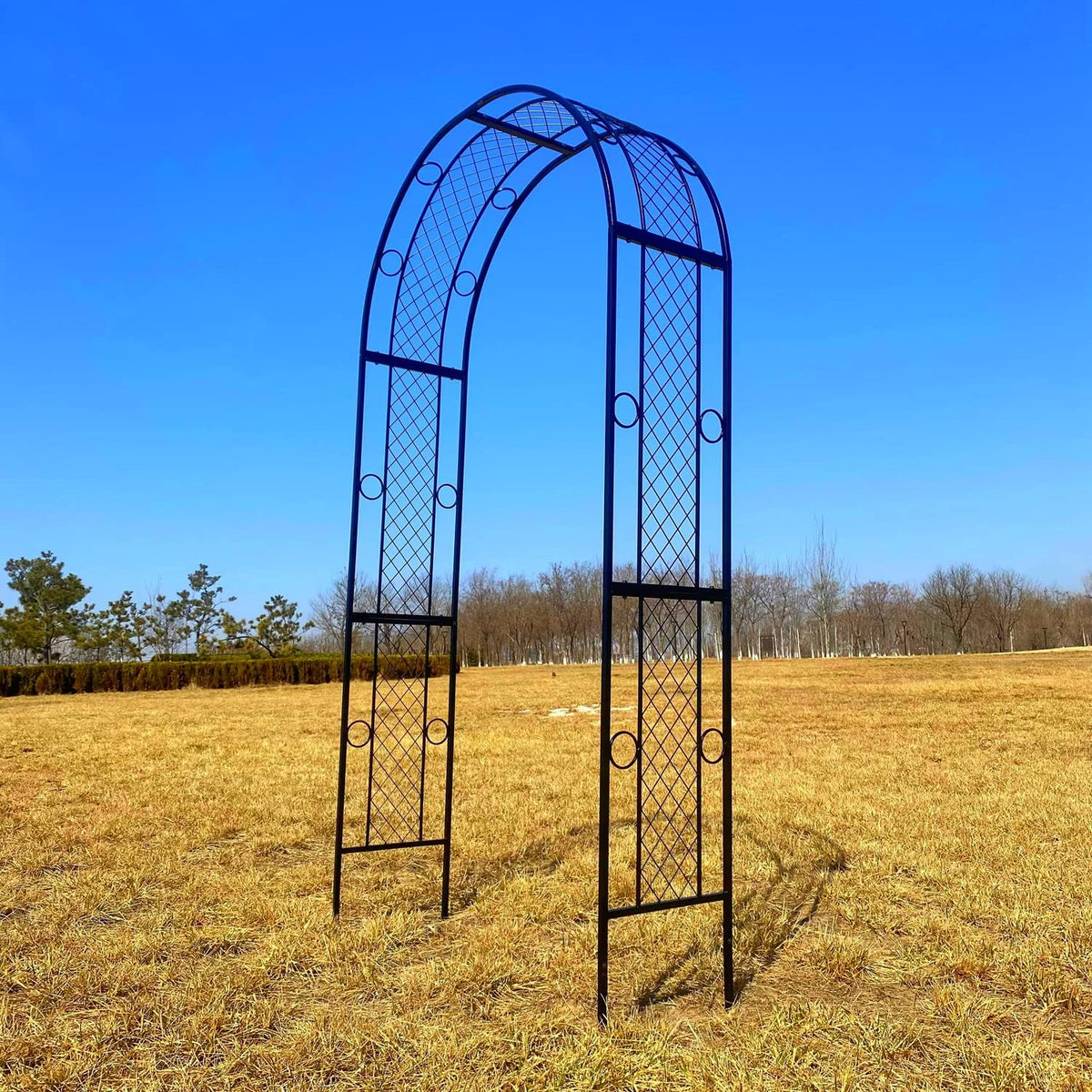 Black 47'' Wx87.5'' H Metal Garden Arch K77327