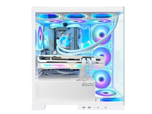White Gaming PC Desktop Computer with AMD Ryzen 7 5700X, RTX 4060 8G, 32GB DDR4 RAM, 1TB M.2 PCIE + 2TB SATA SSD, Windows 11 Pro B291