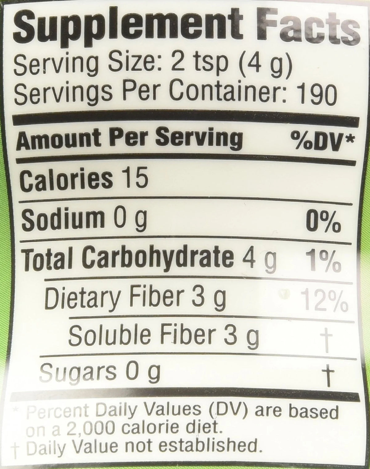 190 Servings Fiber Supplement O5549
