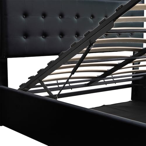 Queen Size Upholstered Bed with LED Headboard and 2 Nightstand with Drawers F3431